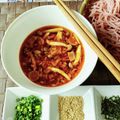 在宅勤務のおじさん's cooksnap of when they made 夏はピリ辛‼簡単豚きのこつゆで…つけそば.