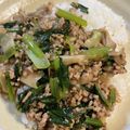 なおsho's cooksnap of when they made 小松菜と豚ミンチの中華風☆丼.