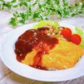 Satoco❋'s cooksnap of when they made ふわとろ卵とハンバーグ丼♪.