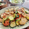 Superlittleboo's cooksnap of when they made ズッキーニとササミとトマトのバジル炒め.