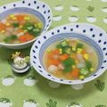 みかかめ's cooksnap of when they made 色々野菜とオクラの星スープ.