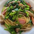 たまゴン♪'s cooksnap of when they made 菜の花と春キャベツの和風スパゲティ.
