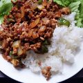 にぼしやきそば's cooksnap of when they made ピーマンと鶏ミンチのドライカレー.