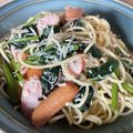 れでよと's cooksnap of when they made ほうれん草ウインナーシラスの和風パスタ.