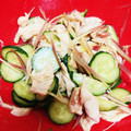シュポ☆'s cooksnap of when they made 鶏胸肉ときゅうりの茗荷＆梅おかか和え♡.