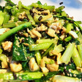 futatata's cooksnap of when they made カブの葉と油揚げの炒め.