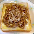 あい♪らんど's cooksnap of when they made 順番逆じゃない？！納豆チーズトースト✴️.