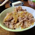 KASUMIω・）'s cooksnap of when they made 男の料理〜！牛丼どんドン…豚丼ですが….