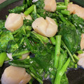 たまゴン♪'s cooksnap of when they made 簡単おつまみ！菜の花とほたてのアヒージョ.