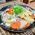 料理男子部🍻's cooksnap of when they made ニンニクと胡麻油香る豚肉と厚揚げ大根煮.