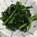 ツインズ♀ママ's cooksnap of when they made レンジで簡単！春菊のおひたし.