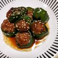 こころ_0722's cooksnap of when they made 我が家のピーマンの肉詰め♪.