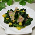 mielle's cooksnap of when they made ほうれん草とコーンのバター醤油炒め.