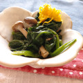 もすろー's cooksnap of when they made 焼ききのことほうれん草のおひたし.