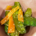9月のママ's cooksnap of when they made きぬさやとにんじんのごま和え.