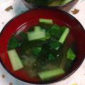 赤い電話's cooksnap of when they made 小松菜とわかめのみそ汁.