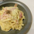 ミファソ's cooksnap of when they made 牛乳＆全卵で＊濃厚カルボナーラ.