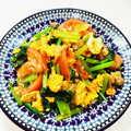 あっこ姉's cooksnap of when they made 小松菜、トマト、卵の彩り中華炒め☆.