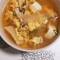 か～ぽ☆'s cooksnap of when they made 簡単で美味☆キムチ卵しめじ豆腐のスープ.