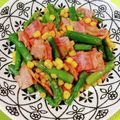 きゃんでぃ×2's cooksnap of when they made ベーコンとアスパラとコーンのバター醤油炒.