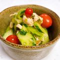 あぐぽん's cooksnap of when they made 鶏ささみのトマトときゅうりの中華和え♪.