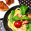 toshi♫'s cooksnap of when they made ♡トマト&フレッシュバジルの冷製パスタ♡.