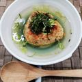 在宅勤務のおじさん's cooksnap of when they made だし汁で！ゴマ香る焼きおにぎり茶漬け.