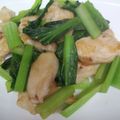 mamatoko's cooksnap of when they made ささみと小松菜のオイマヨ炒め.