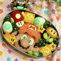 なつき☆ミ's cooksnap of when they made キャラ弁＊マリオ フラワー弁当 型紙あり.