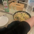糸少良's cooksnap of when they made ほうれん草とベーコンのクリームパスタ☆.