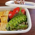 Newチヨコっと♪'s cooksnap of when they made スナップエンドウ豆の片側並び飾り.