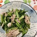 おはなすき's cooksnap of when they made 超簡単 カブの葉と豚肉の生姜炒め.