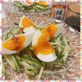 nakamucchi's cooksnap of when they made ゆで卵とキュウリのサラダ　ピータン風.