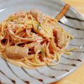 桜月❀咲良mommy's cooksnap of when they made キムチとサラダチキンの＊クリームパスタ＊.