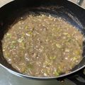papikun's cooksnap of when they made フライパンもんじゃ焼き.
