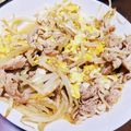 yurina319's cooksnap of when they made もやしと豚肉のふんわり卵炒め.