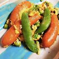 こつぶっち's cooksnap of when they made 絹さやとベーコン(ウインナー)の卵炒め.