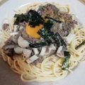 クックVNPKXS☆'s cooksnap of when they made 月見鶏そぼろパスタ.