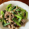 amjkao's cooksnap of when they made 小松菜と豚肉の煮物.