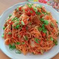 ☆３匹の子ぶた☆'s cooksnap of when they made レンジで簡単☆サバ味噌缶のトマトビーフン.