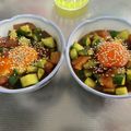 ☆ももー汰☆'s cooksnap of when they made まぐろアボカドキュウリの月見ユッケ風.