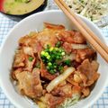 在宅勤務のおじさん's cooksnap of when they made 簡単ランチ！豚バラスライスで豚角煮丼！.