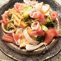 お料理大好きライラ's cooksnap of when they made 菜の花•筍•新玉ねぎのわさび醤油ドレ.