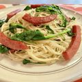 ばぢこ's cooksnap of when they made ベーコンとルッコラの素麺チャンプルー.