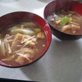 きらり流れ星's cooksnap of when they made 小松菜、油揚げ、エノキ、ねぎのお味噌汁.
