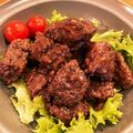 tottikid's cooksnap of when they made 合挽き肉でサイコロステーキ　ワインソース.