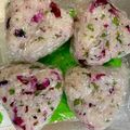 にこちゃんち's cooksnap of when they made 大葉 と しば漬け の おにぎり.