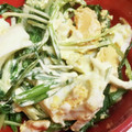 ブランシュkuu's cooksnap of when they made 春菊とゆで卵のからしマヨ和えサラダ.