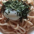 クック2H9MD0☆'s cooksnap of when they made たらこうどん　温卵のせ.