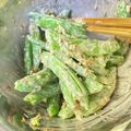 YU-ZEN's cooksnap of when they made スナップえんどうのマヨおかか和え.
